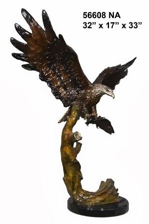 Bronze Eagle On Tree - Click Image to Close